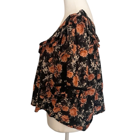 Free Peoplele Floral Ruffle Cropped Blouse - Picture 4 of 11